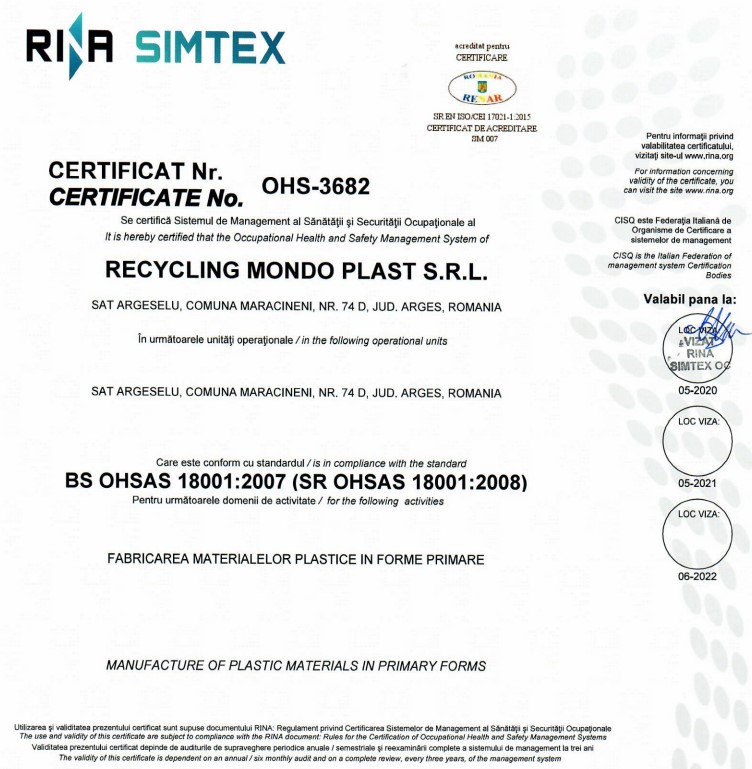 ohsas certificat